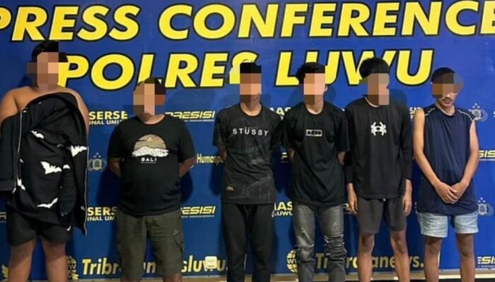 Enam Terduga Pelaku Pelemparan Bom Molotov di Bua, Berhasil Dibekuk Polres Luwu
