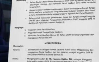 DPP Nasdem Keluarkan SK PAW, Hayarna Basmin Gantikan RMS di Senayan
